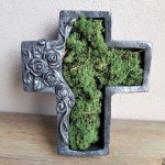 Figurka cmentarna krzyż Ikebana grafit 24,5cm 