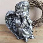 Figurka cmentarna aniołek "Mizantrop duży" grafit 22cm 