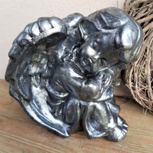 Figurka cmentarna aniołek "Śpioch bokiem" grafit 19cm   