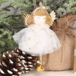 Zawieszka laleczka tiulowy aniołek baletnica biała 13cm 1szt.