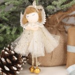 Zawieszka laleczka tiulowy aniołek baletnica kremowa 13cm 1szt. 