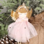 Zawieszka laleczka tiulowy aniołek baletnica różowa 13cm 1szt. 