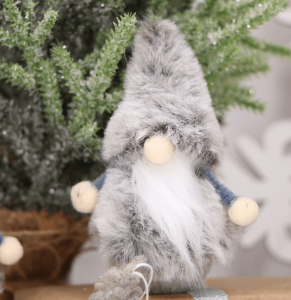 Mikołaj zawieszka pluszowa szara 1szt.