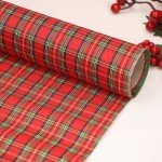 Płótno juta materiał czerwony w kratkę 48cm 4,5m