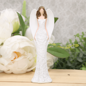 Aniołek ślubny figurka w białej sukience 15cm  