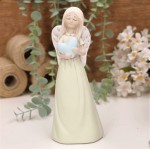 Aniołek dziewczynka z serduszkiem 19cm oliwkowa 