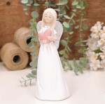 Aniołek dziewczynka z serduszkiem 19cm biały
