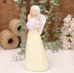 Aniołek dziewczynka z serduszkiem 19cm żółty