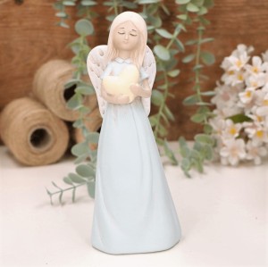 Aniołek dziewczynka z serduszkiem 19cm błękitny