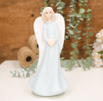 Aniołek dziewczynka z sercem 22cm błękitny