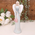 Aniołek ślubny z sercem błękitny 28cm  