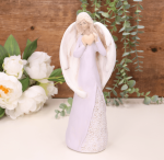 Aniołek ślubny z sercem fioletowy 26cm   