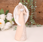 Aniołek ślubny z sercem brzoskwiniowy 26cm   