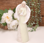 Aniołek ślubny z gołąbkiem zielony 26cm  