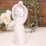 Aniołek ślubny z gołąbkiem biały 26cm    