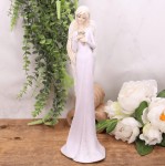 Aniołek ślubny z bukietem fioletowy 36cm    