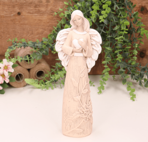 Aniołek ślubny z sercem brzoskwiniowy 24cm 