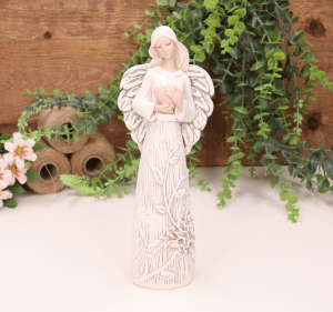 Aniołek ślubny z sercem biały 24cm    