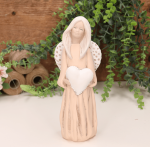 Aniołek dziewczynka z sercem 23cm brzoskwiniowy