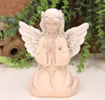 Aniołek klęczący z wiankiem 18cm brzoskwiniowy