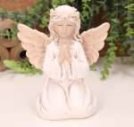 Aniołek klęczący z wiankiem 18cm biały+kolor