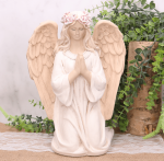 Aniołek klęczący z wiankiem 30cm biały+kolor