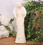 Aniołek gipsowy "NATALKA"  w długiej sukni 30cm kremowy