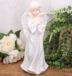 Aniołek gipsowy "IGA" chrzest komunia 38cm błękitny 