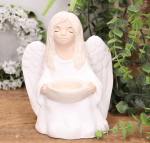 Aniołek gipsowy "Klara" 18cm biały 