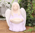 Aniołek gipsowy "Klara" 18cm fioletowy