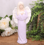 Aniołek gipsowy "Kamila" 32cm fioletowy 