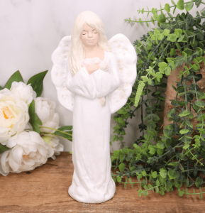 Aniołek gipsowy "Kamila" 32cm biały