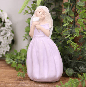 Aniołek gipsowy ''Nadia'' 16cm  fiolet