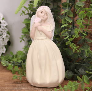 Aniołek gipsowy ''Nadia'' 16cm  kremowy