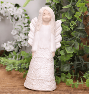 Aniołek gipsowy '' Michalina'' 16cm perłowy