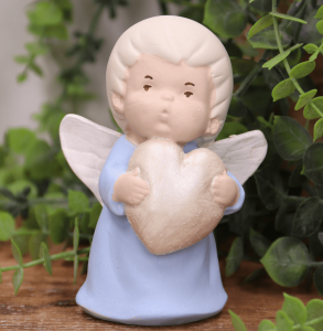 Aniołek gipsowy '' Rico'' 11cm niebieski