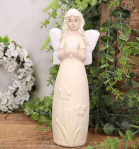 Aniołek gipsowy '' Ula'' 21cm kremowy