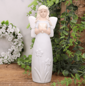 Aniołek gipsowy '' Ula'' 21cm błękitny