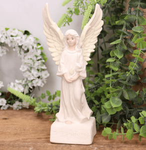 Aniołek ''TWÓJ STRÓŻ'' 20,5 cm kremowe skrzydełka 