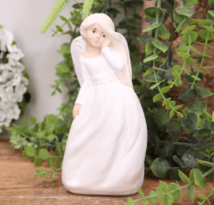 Aniołek gipsowy ''NINA'' 16 cm biały