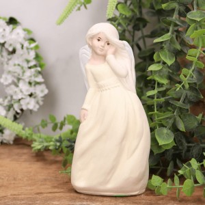 Aniołek gipsowy ''NINA'' 16 cm kremowy