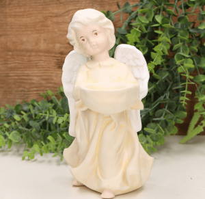 Aniołek figurka 23cm kremowy przecierany