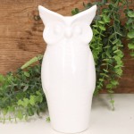 Sowa duża szkliwo białe 25cm