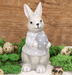 Zając kropki mały z jajkiem szary figurka 15cm   