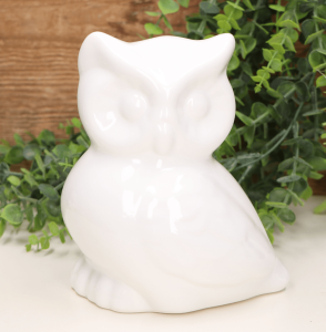 Sowa "Puchacz" mała szkliwiona ceramiczna 14cm