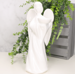 Anioł ANNA ceramiczny biały szkliwiony 34cm
