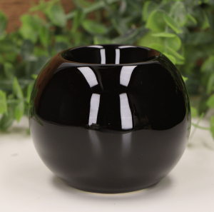 Świecznik "Kula mała" ceramiczny czarny 10cm