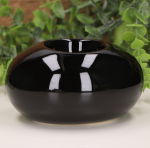 Świecznik "Bułeczka" ceramiczny czarny 13 x 7 cm