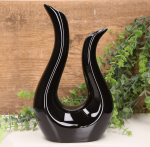 Wazon "Harfa mała" ceramiczny czarny 27cm 