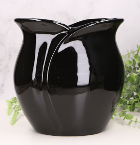 Wazon "Tulipan szeroki" ceramiczny czarny 22cm